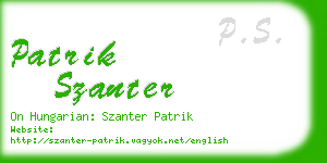 patrik szanter business card